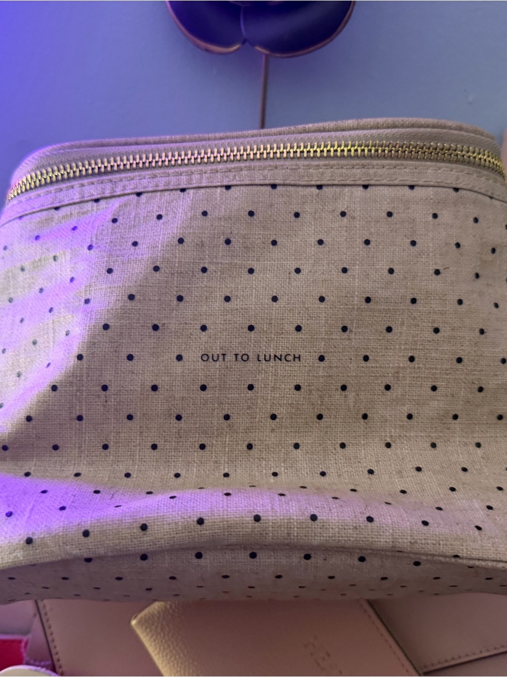 kate spade Beige Polka Dot Cosmetic Pouch